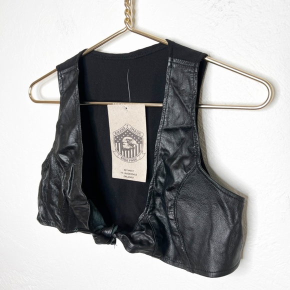 NWT Bikers Image | The Front Bra Leather Size Large Americana - Picture 3 of 11